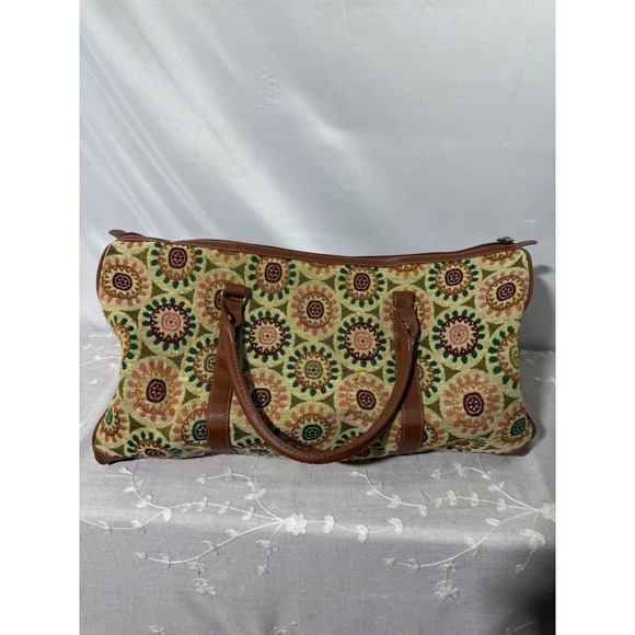 Adrienne Vittadini‎ Floral Tapestry Duffle Bag Travel Carry On - Picture 3 of 7